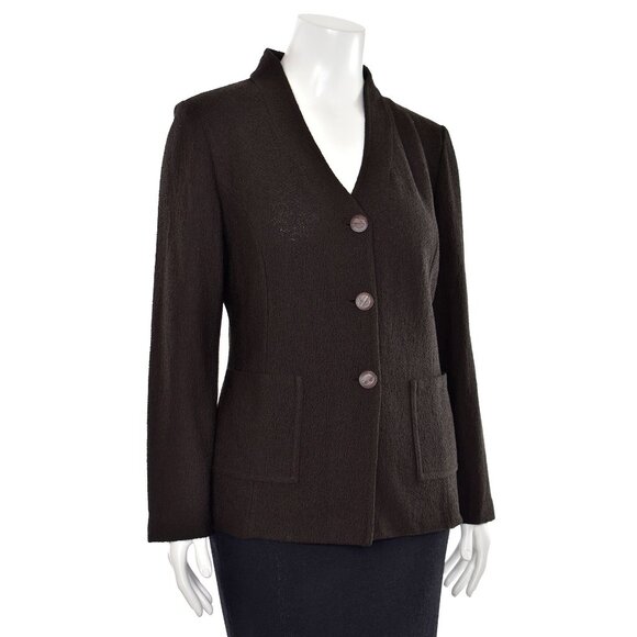St. John Knits 3-Button Jacket in Dark Brown sz 16 - Picture 6 of 9